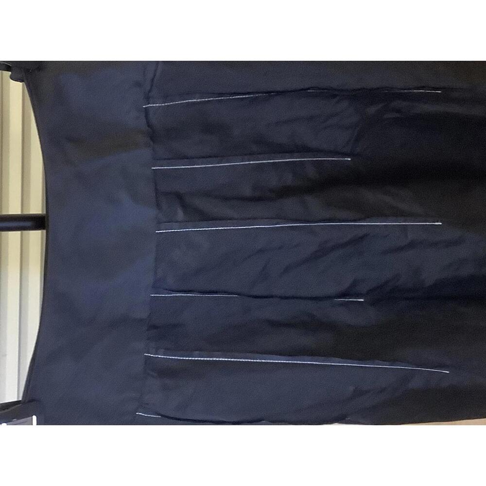 Emanuel Ungaro Black Drop Waist Pleated Skirt Topstitch Hem Below Knee Detail 10 - Picture 4 of 6